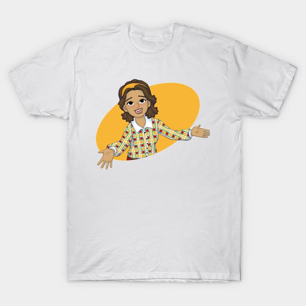 La Familia Rocha: Maria Guadalupe oval T-Shirt by Rola Languages